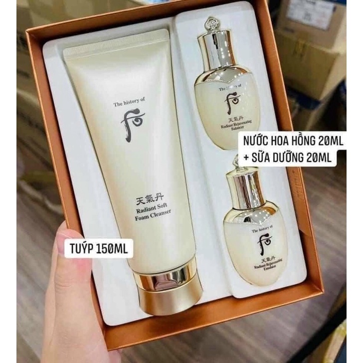 Set Sữa Rửa Mặt Whoo Tái Sinh, Dạng Kem Mẫu Mới