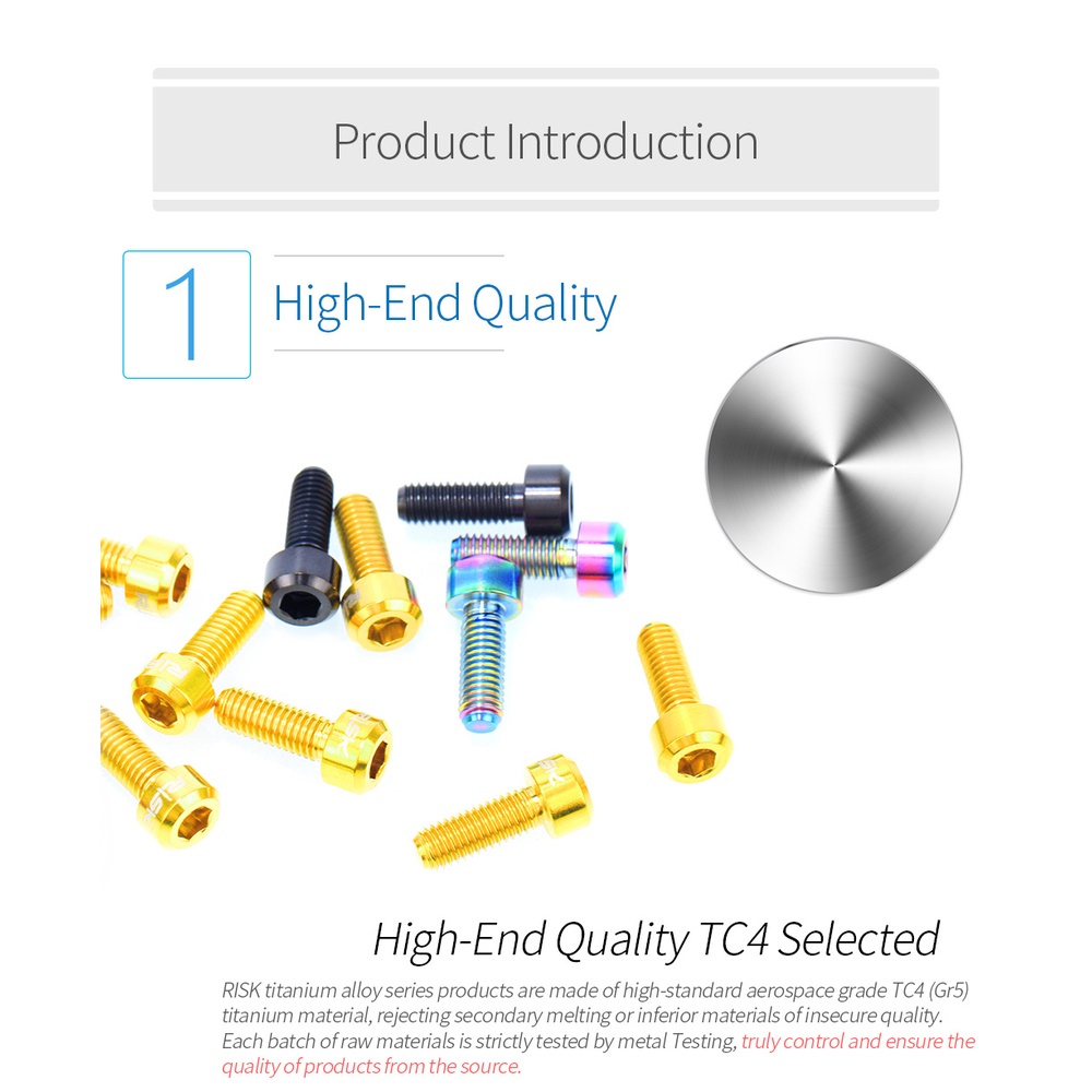 1 Bộ Ốc Vít Cố Định Cùi Đề Xe Đạp Siêu Nhẹ Bằng Hợp Kim Titan M5x14 Cho Xe Đạp MTB