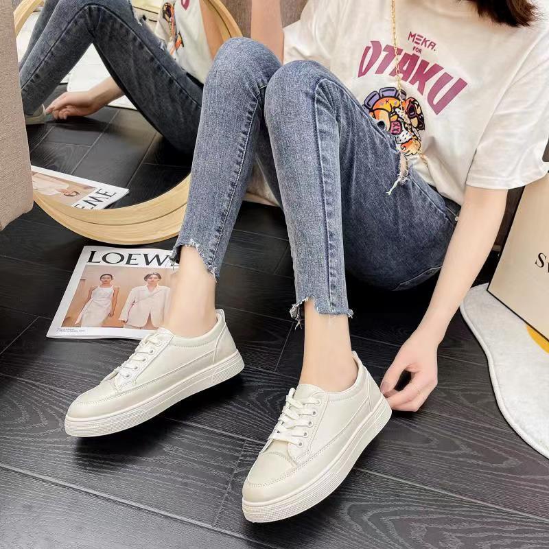 Giày thể thao nữ phong cách đi êm thoải mái đế thoáng dễ thoát khí TT001 - đủ size 2 màu trắng và kem hot 2022 - SUDI