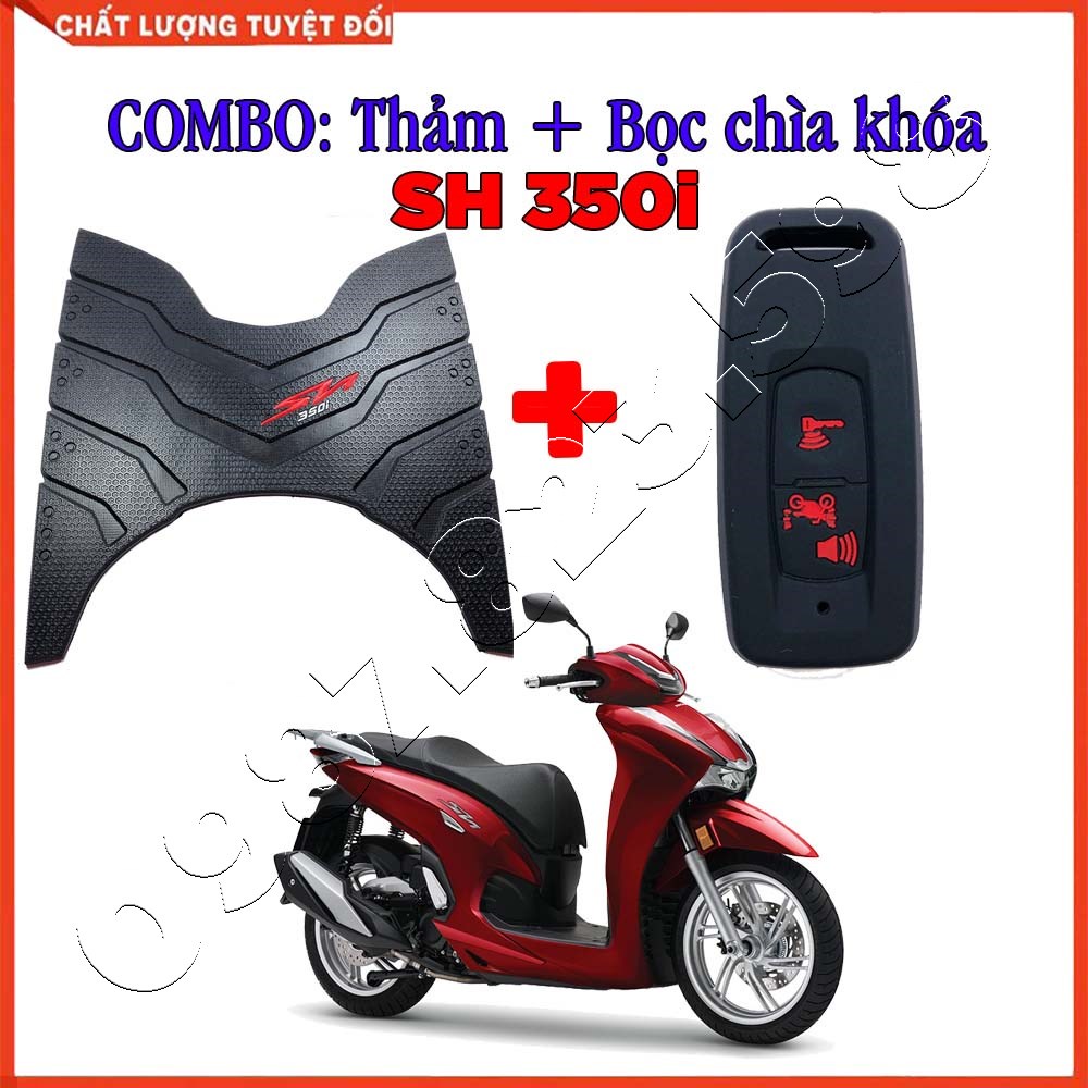 ★ {COMBO} Thảm Lót Chân SH 350i Và Bọc Chìa Khóa Smartkey SH 350 Loại 2 Nút ★