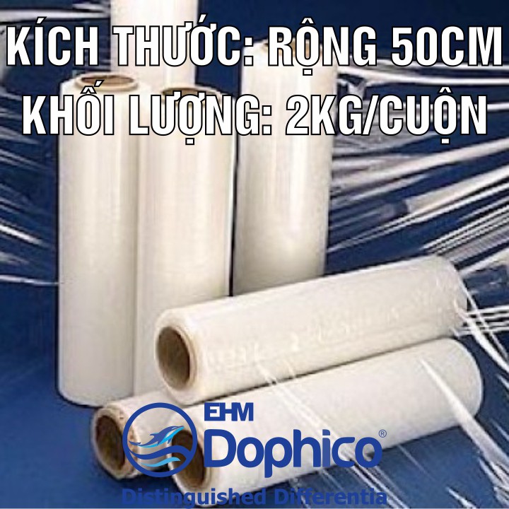 Màng chít PE – Rộng 50Cm x 2Kg/cuộn – Cuốn bọc hàng hoá – Dính và dai chắc