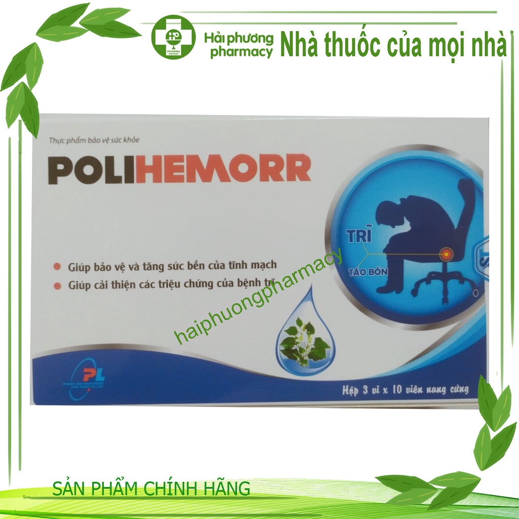 POLIHEMORR 30 viên tăng cường sức khỏe tĩnh mạch và đường tiêu hóa phòng ngừa trĩ và táo bón