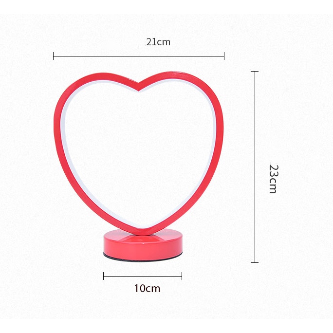 Đèn led để bàn Hình Trái Tim ánh đèn vàng
