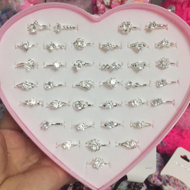 Hộp Nhẫn Set 36 Chiếc Trắng Siêu Rẻ