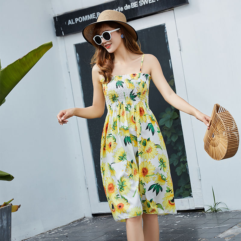 2020 new halter skirt women sleeveless skirt korean style small fresh flowers | BigBuy360 - bigbuy360.vn