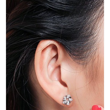 Khuyên tai mạ bạc 925 mặt hoa tuyết ngôi sao ngọc trai nhân tạo nhiều mẫu tùy chọn thời trang Hàn Quốc dành cho nữ