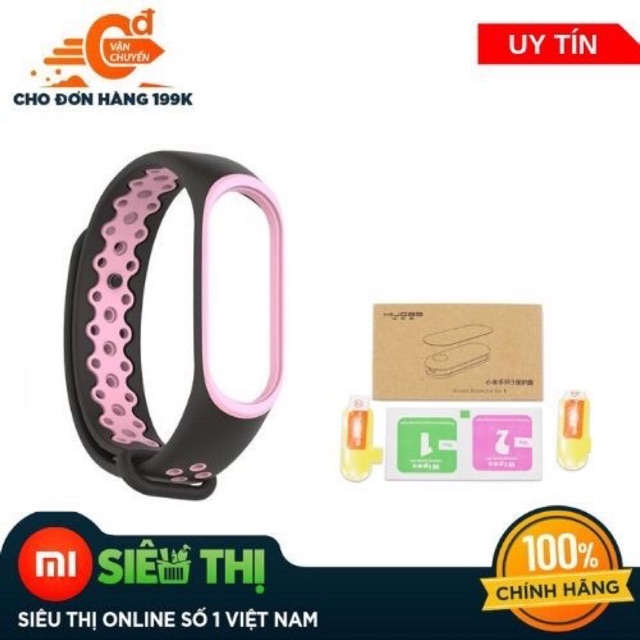 COMBO DÂY THAY THẾ MIBAND 4 VÀ BỘ 2 MIẾNG DÁN MÀN HÌNH