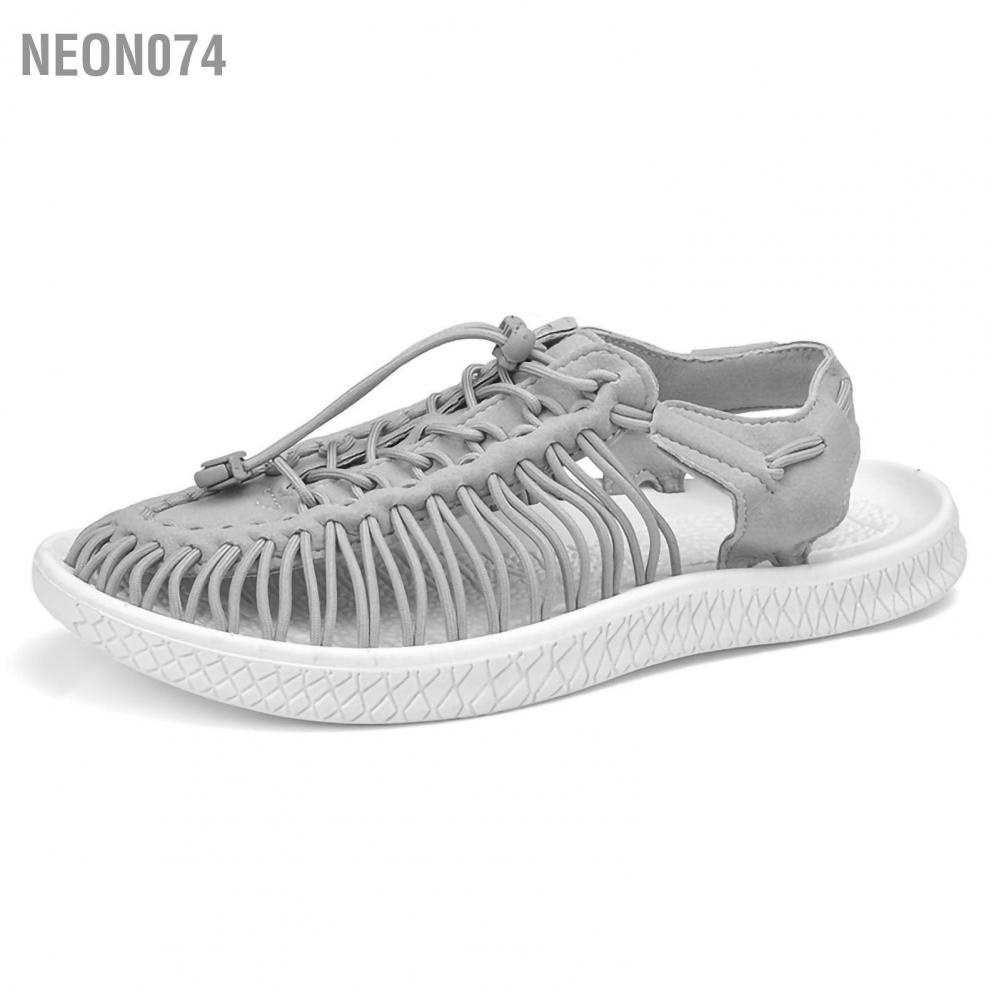 Neon074 Neon074 Sandal kín ngón chân thể thao ngoài trời Bãi biển dệt rỗng giày cho nam giới