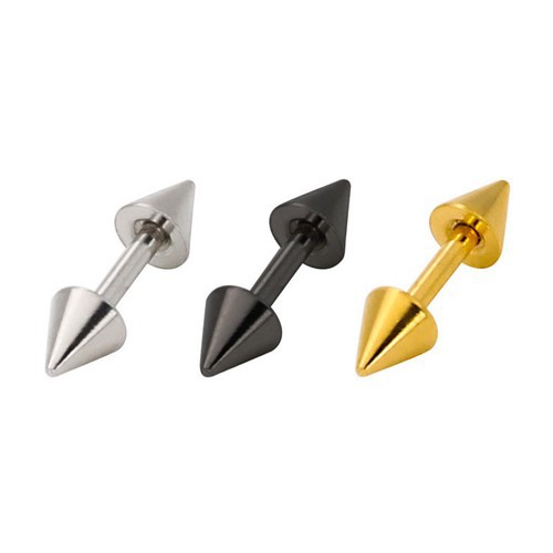 Bông Tai Nam Mũi Nhọn Titan Ko Đen TT 2664