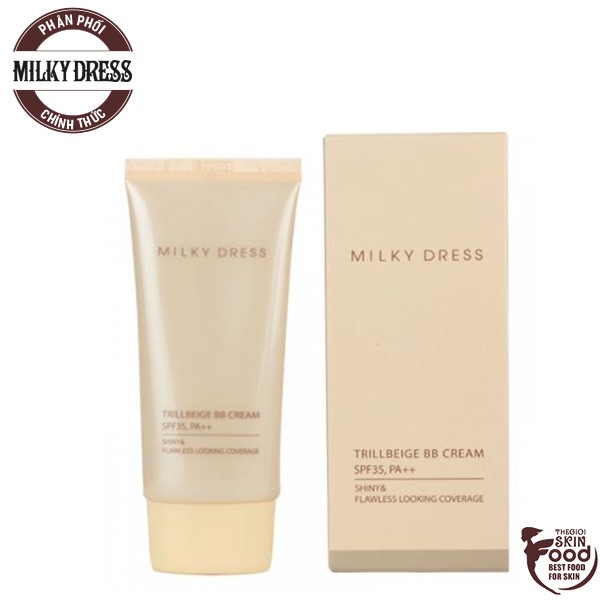 [Size 50ml] Kem Nền 3 In 1 Che Phủ Tốt, Kiềm Dầu Milky Dress Trillbeige BB Cream