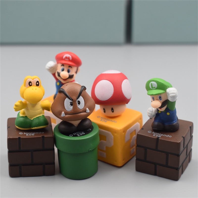 NINTENDO Bộ 5 Mô Hình Nhân Vật Game Super Mario Bros Luigi Koopa Mario