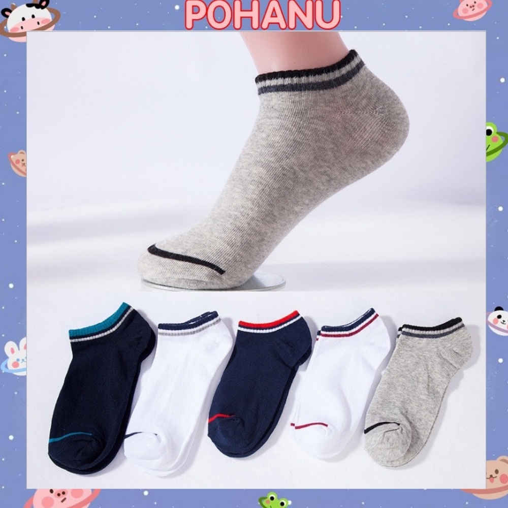 Tất nam Pohanu vớ lười viền cổ ngắn nhiều màu khô khoáng TN04