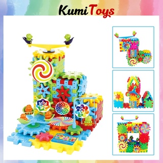 Bộ đồ chơi xếp hình bánh răng chuyển động cho bé tư duy sáng tạo Kumi toys