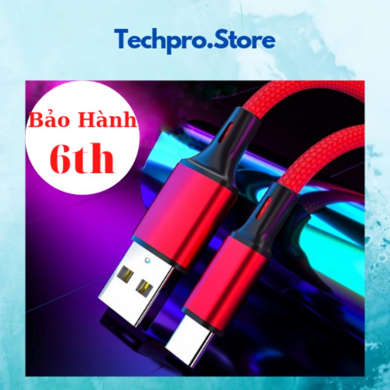 Cáp sạc nhanh Type C và dây cáp truyền dữ liệu - Dây cáp sạc điện thoại 3A thiết kế Nylon dài 100cm