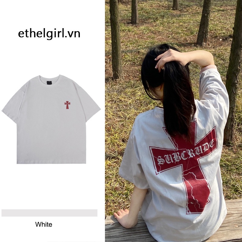 Áo Thun Nữ Ngắn Tay Dáng Rộng Đan Chéo Thời Trang