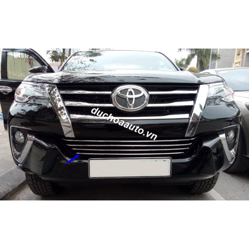 Ốp viền lưới hút gió cản trước Fortuner 2017, 2018, 2019