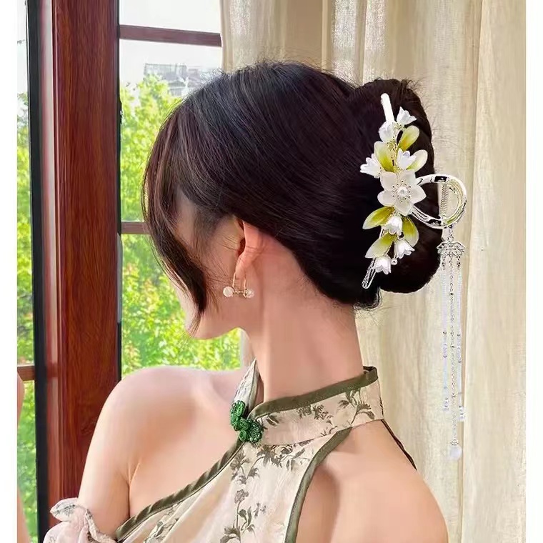 Kẹp Tóc Hoa Lớn Phong Cách Trung Hoa Cho Bé Gái