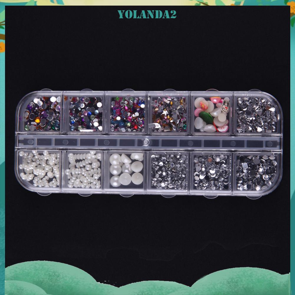 Hộp chia 12 ngăn đựng kim cương nhân tạo làm tranh đính đá