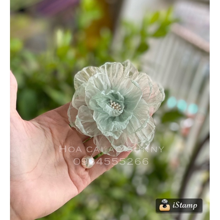 Hoa cài áo - Hoa cài áo chất liệu voan nhăn nhiều màu