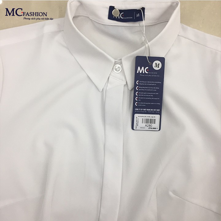 Áo sơ mi nữ trắng tay lỡ mc fashion a280