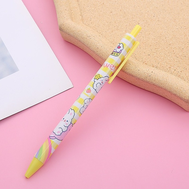 Bút bi dạng ấn mực đen ngòi 0.5mm hình thỏ sáng tạo đáng yêu tiện dụng cho văn phòng