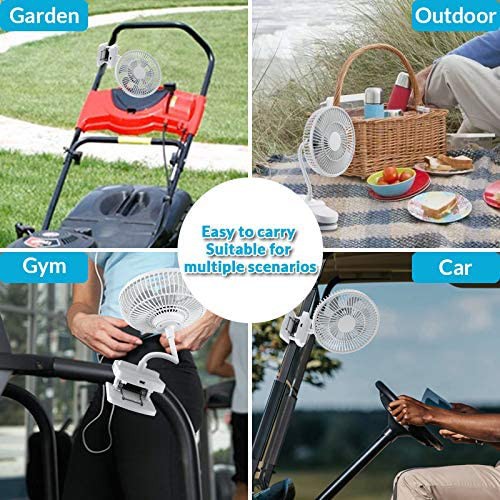 Kimviento 720° Quạt Cầm Tay Sạc Pin 4 Cánh Có Kẹp Tiện Dụng