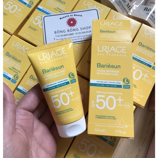 (Chuẩn Pháp-mẫu mới) Kem chống nắng Uriage dành cho da dầu, hỗn hợp Bariésun Fluide Matifiant SPF50+