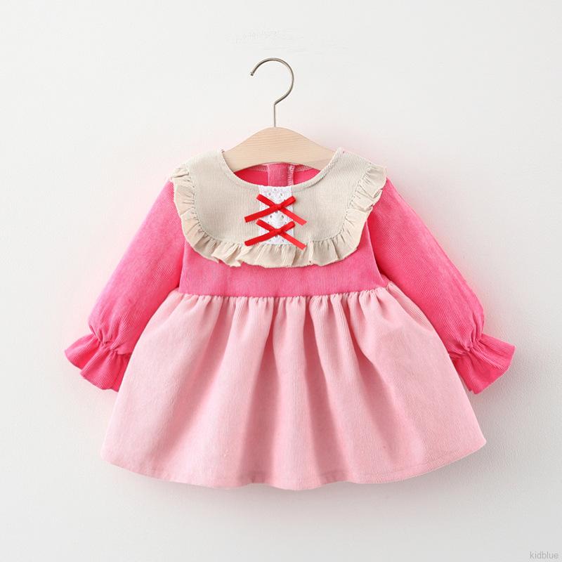 Đầm Công Chúa Vải Nhung Kẻ Dành Cho Bé Gái