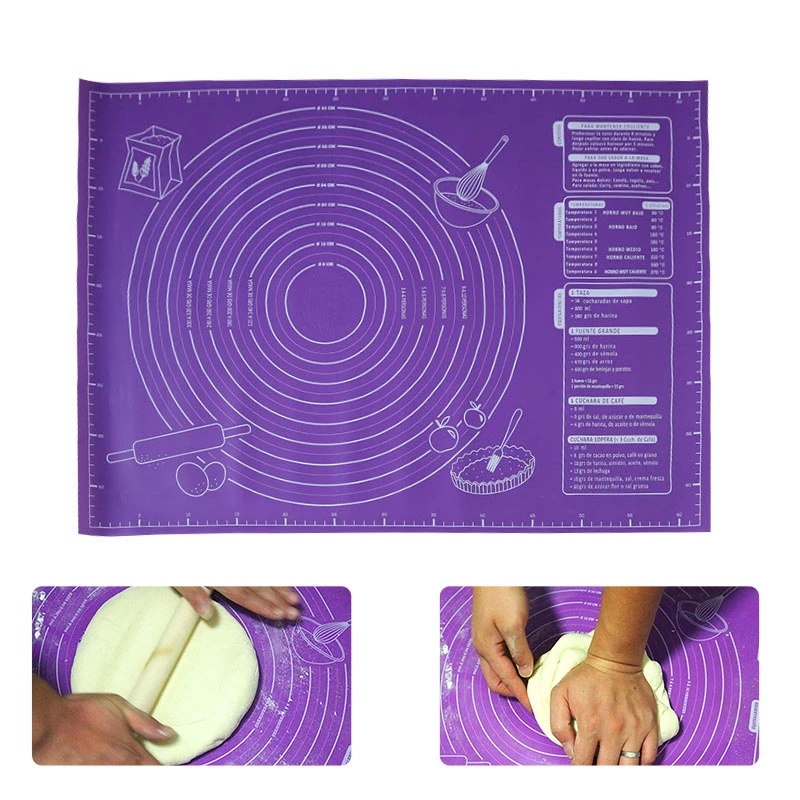 Thảm Silicon 45x60cm Chống Dính Dùng Nhào Bột Bánh Tiện Dụng Làm bánh sữa chua, túi, bánh quy, gạo