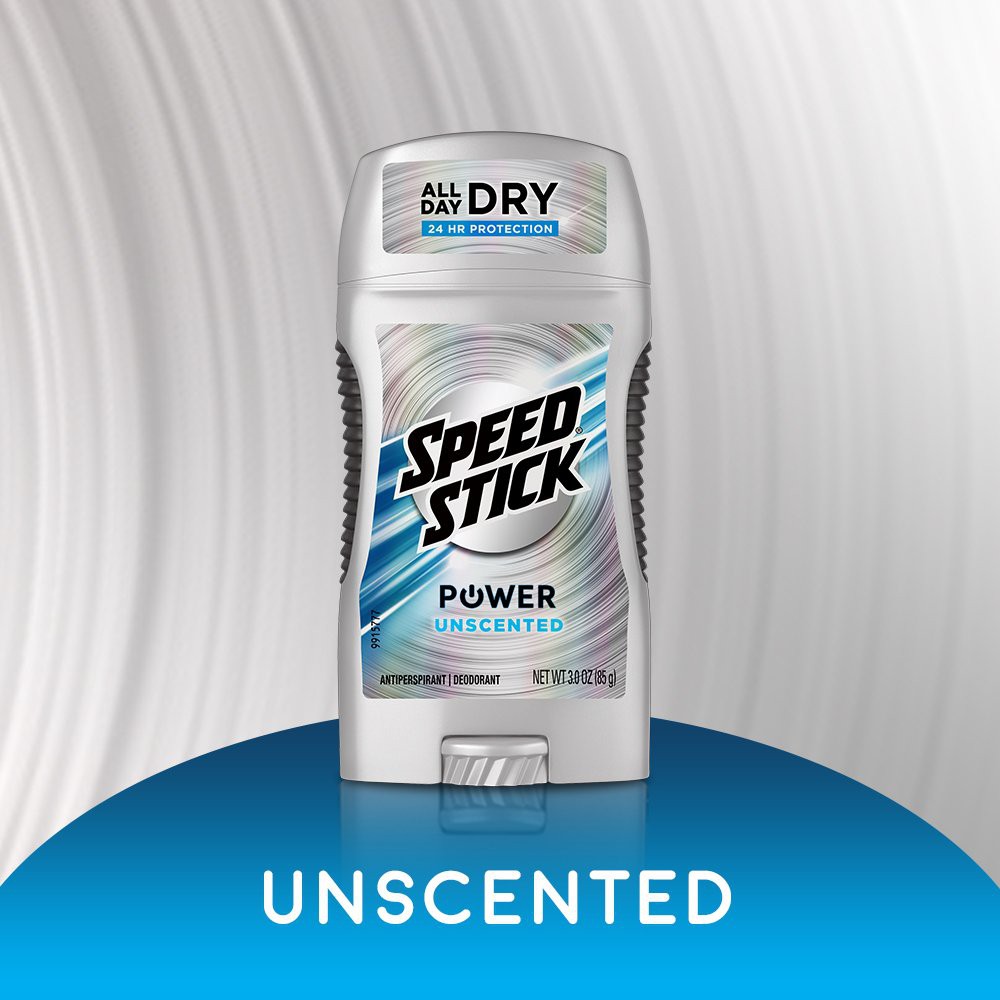 Lăn khử mùi dạng sáp (không mùi) Speed Stick Power Unscented Antiperspirant Deodorant 85g (Mỹ)