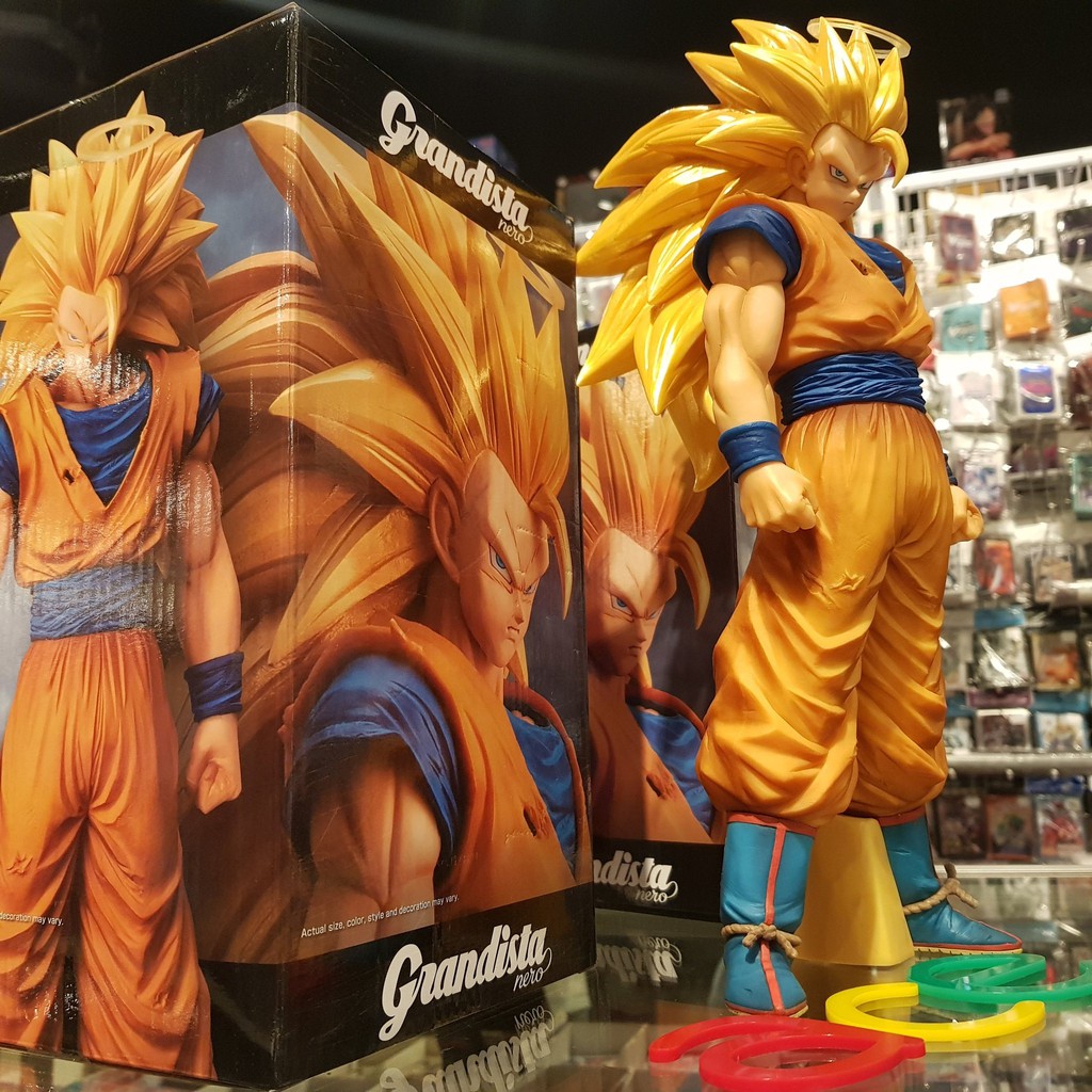 Mô hình Son Goku Siêu Saiyan cấp 3 tóc dài siêu ngầu, cao 30cm fullbox có chân đế đi kèm