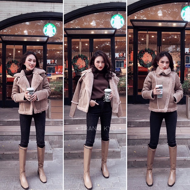 Áo khoác da lộn lót lông vẫn sang chảnh mãi | BigBuy360 - bigbuy360.vn