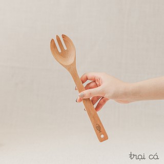 Thìa Trộn Salad Gỗ Beech 27cm , Đồ Gỗ Nhà Bếp Mộc Mạc, Tinh Tế, An Toàn Cho Sức Khỏe