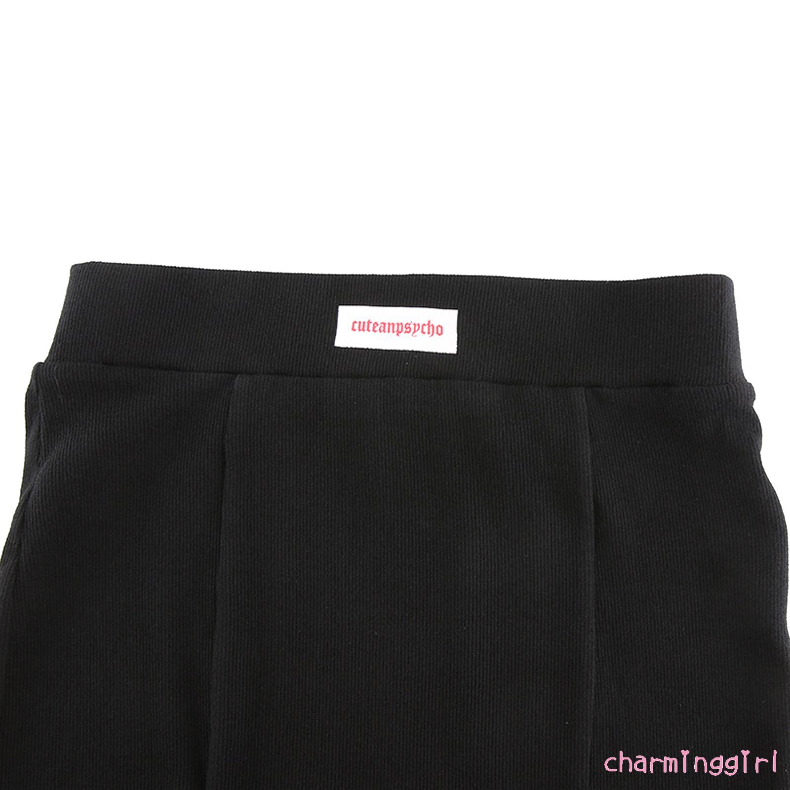 QAQ-Women Summer Miniskirt, Letters Print Ribbed High-Waist Slim Short Skirt with Slits for Girls | BigBuy360 - bigbuy360.vn