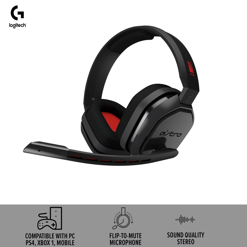 Tai nghe game Logitech G - Astro A10, mic gập để mute, phù hợp PC, PS5, Mobile, Xbox