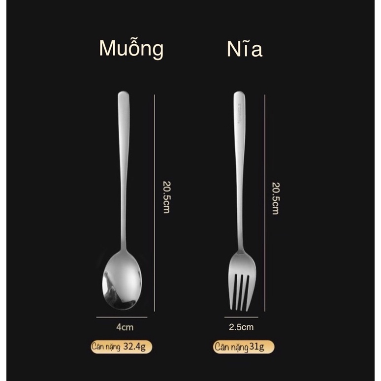 Thìa, muỗng ăn cơm cán dài inox 410  - S9