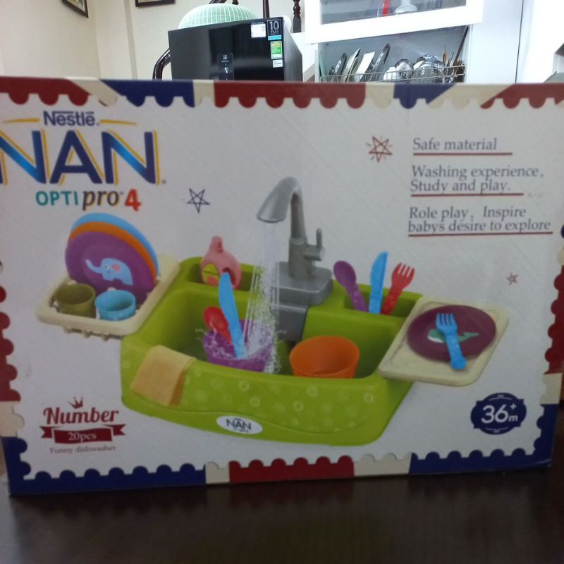 Bộ đồ chơi rửa chén cao cấp có pin, nước chảy như thật ( Quà tặng từ sữa Nan)