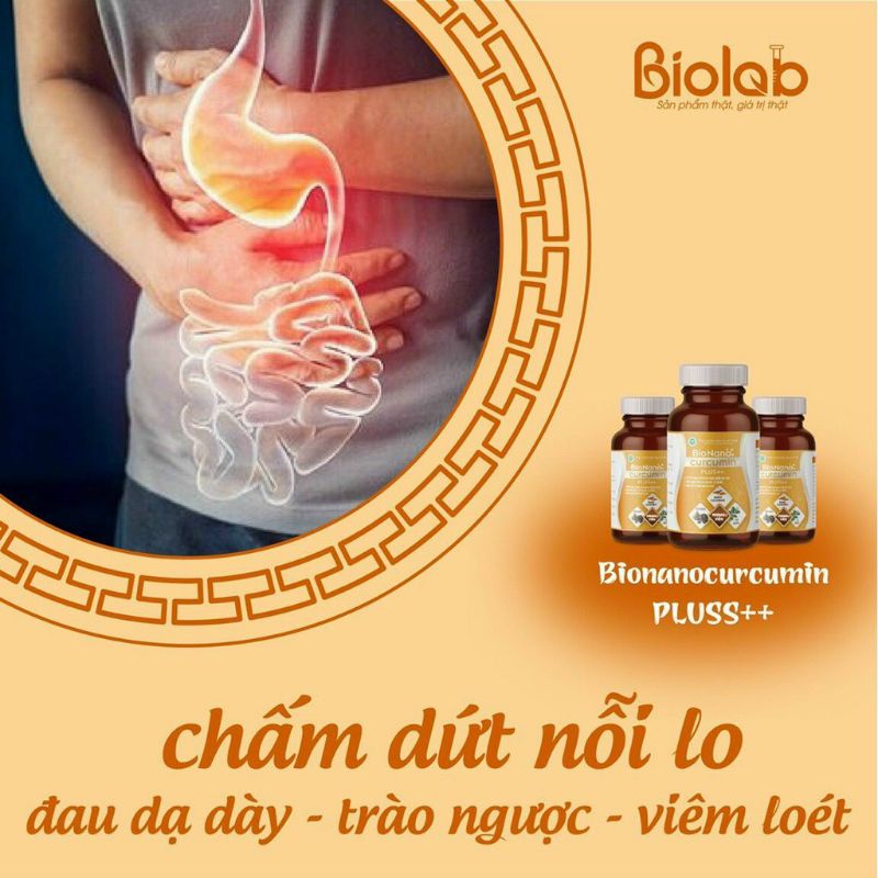 BIONANO CURCUMIN PLUSS++ Giảm viêm loét dạ dày, tá tràng.