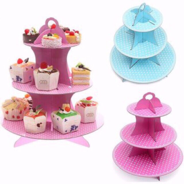 Kệ để bánh cupcake 3 tầng sinh nhật