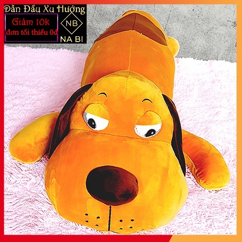 Gấu bông chó nằm tai dài 1M2 gối ôm hình chó bông mềm mịn hàng cao cấp ôm thoải mái dễ thương ảnh thật 100%