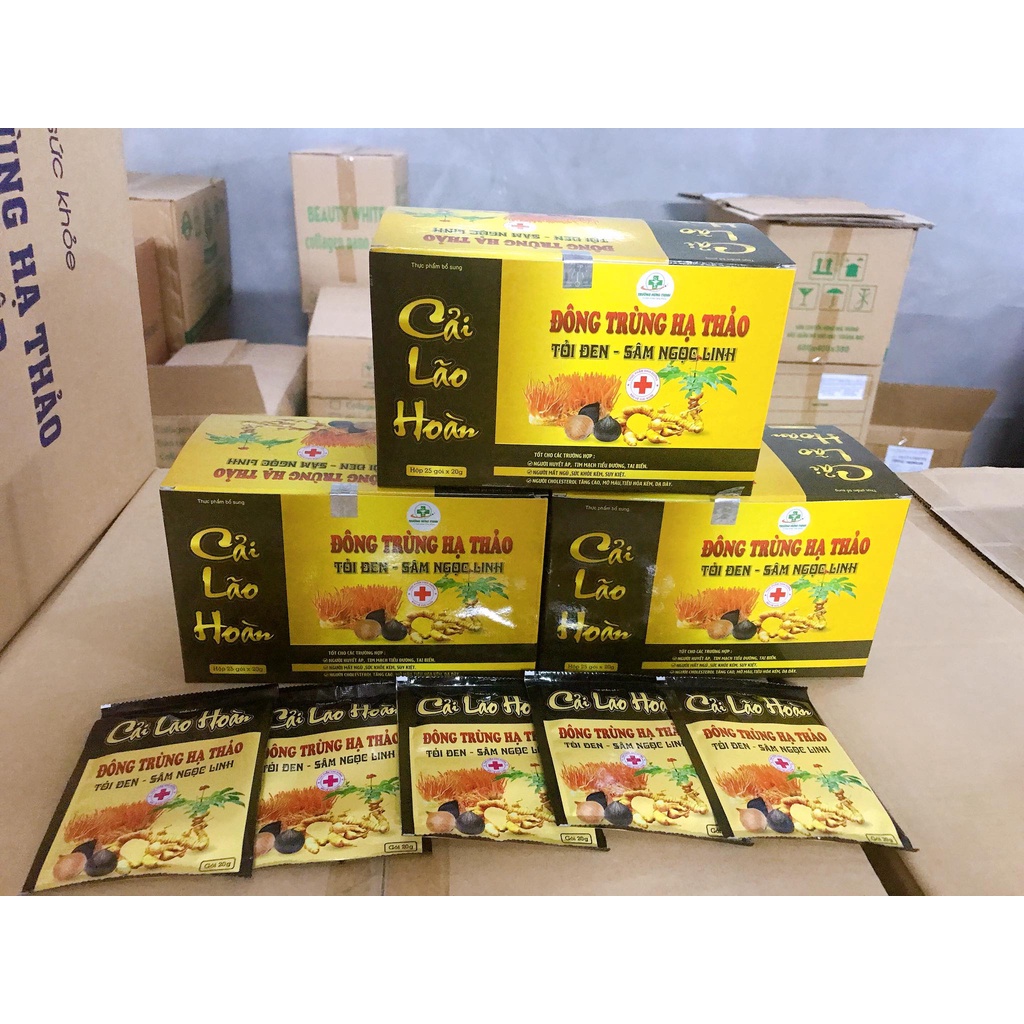 Đông trùng hạ thảo tỏi đen - sâm ngọc linh ( Hộp 25 gói )