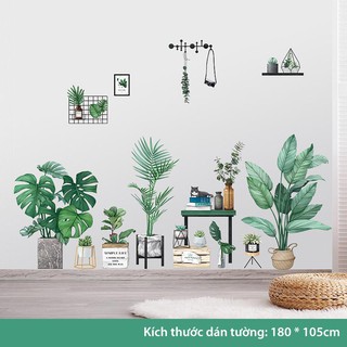 Decal dán tường, tranh dán tường phòng ngủ, các miếng decan cho bé dễ thương (Tropical Mèo, 2 tờ)