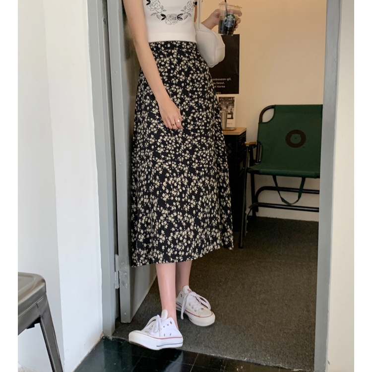 Chân Váy Chữ A Lưng Cao In Họa Tiết Mẫu Mới Thời Trang Xuân Hè Cho Nữ