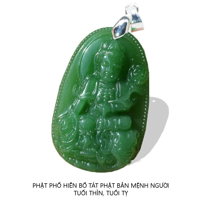 Mặt phật bản mệnh tuổi Thìn, Tỵ đá cao cấp size nhỏ - Phật Phổ Hiền Bồ Tát - mặt phật - dây chuyền phật