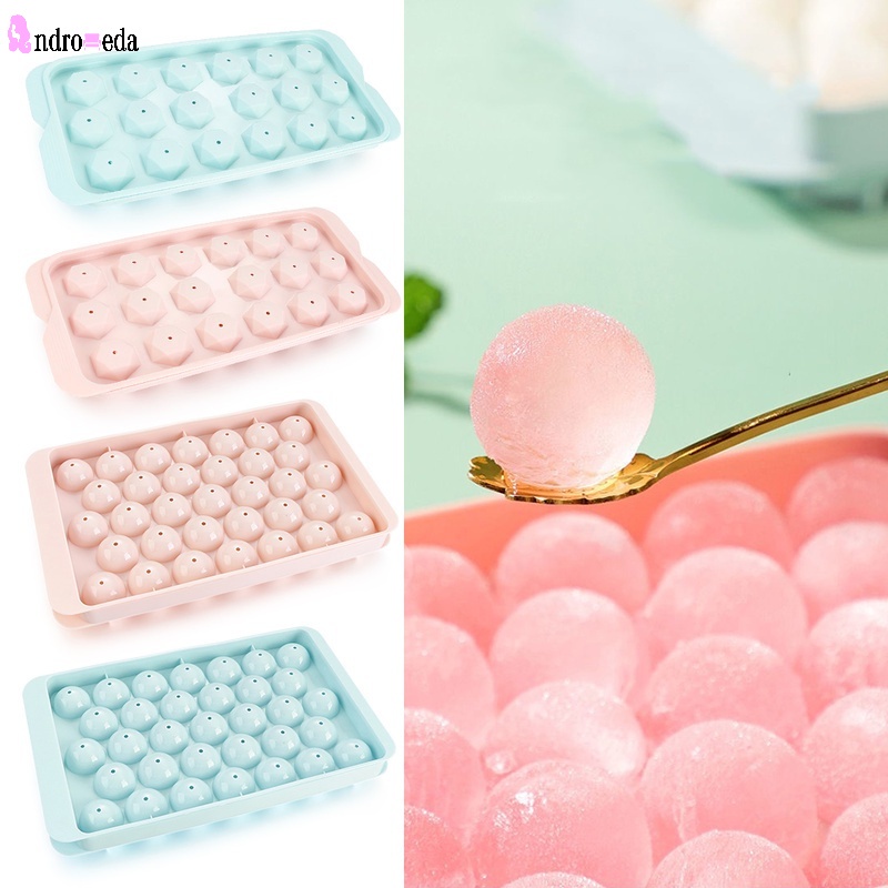 Khuôn Silicone Làm Đá Viên 18/33 Ô Hình Kim Cương Có Nắp Sáng Tạo Có Thể Tái Sử Dụng