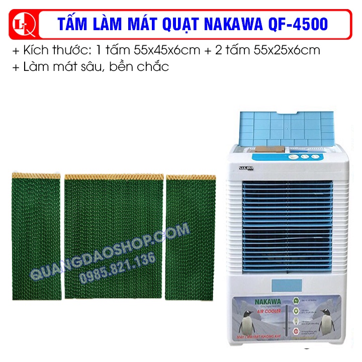 Bộ tấm làm mát quạt hơi nước Nakawa QF-4500 (bộ gồm: 1 tấm 55x45x6cm + 2 tấm 55x25x6cm)