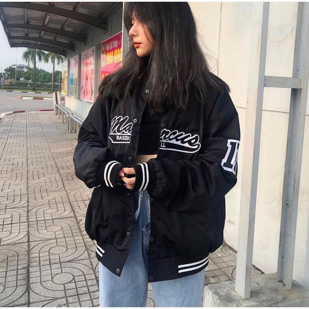 Áo Khoác kiểu dù Bomber unisex form rộng nam nữ 2 lớp MARCUS (Kèm ảnh thật Shop tự chụp)