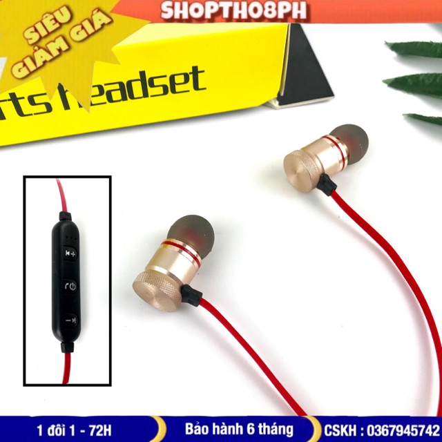 Tai Nghe Bluetooth Nhét Tai Sports Headset S8 Không Dây Kiểu Dáng Thể Thao, Âm Bass Siêu Hay , Pin Khủng, Giá Siêu Rẻ