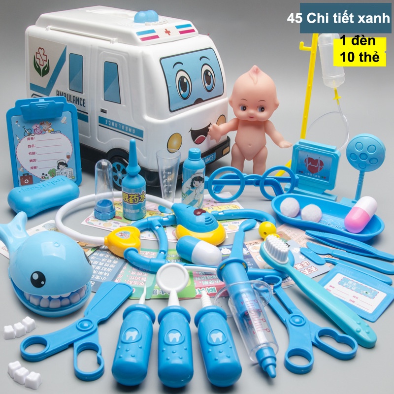 Đồ chơi bác sĩ có ô tô hàng loại đẹp, đồ chơi phát triển trí tuệ cho bé