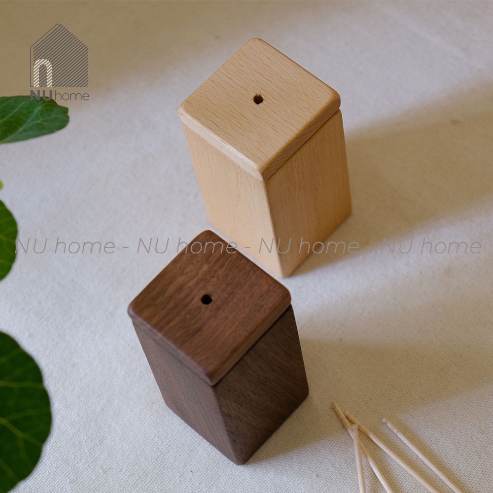 nuhome.vn | Hũ tăm gỗ - Tino, lọ đựng tăm được thiết kế đơn giản bằng chất liệu gỗ tự nhiên cao cấp